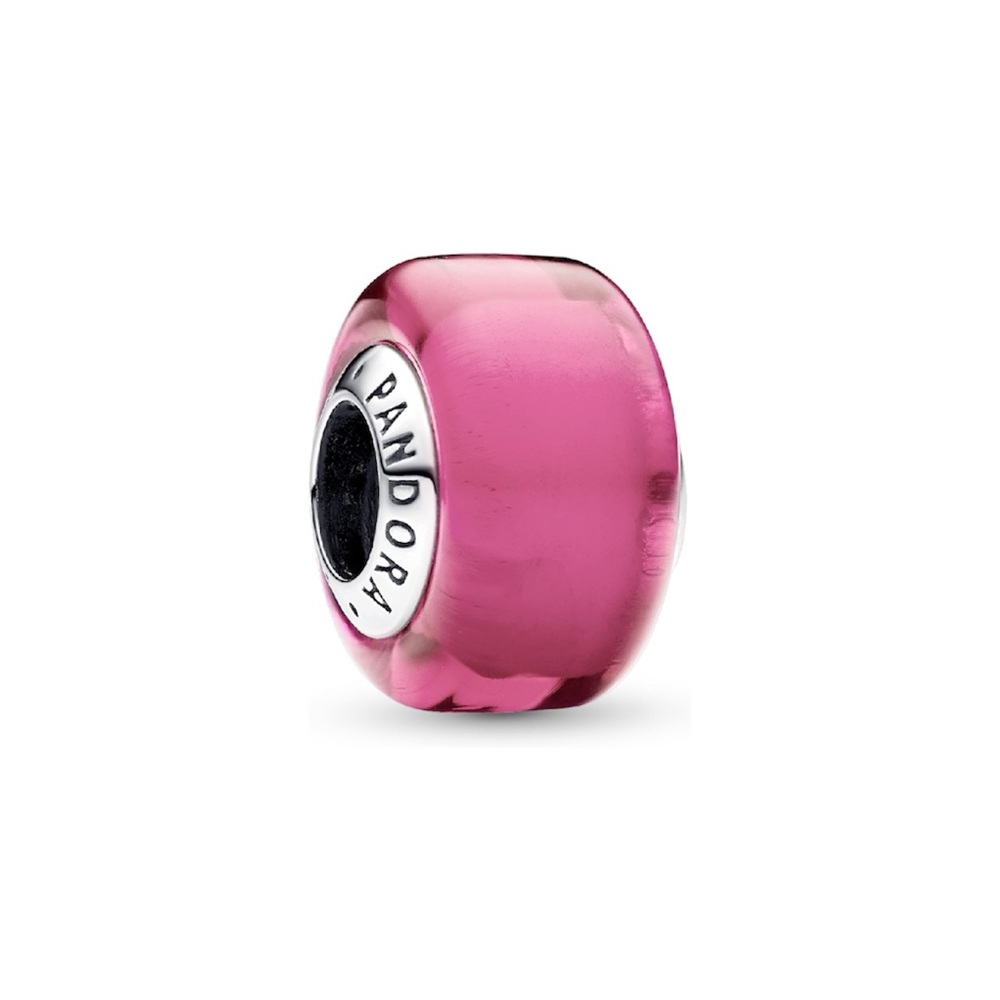 Authentic Pandora Pink Mini Murano Glass Charm New in Box